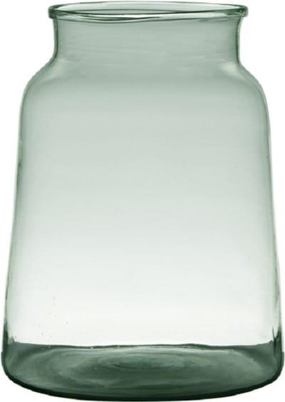 Hakbijl Glass Boemenvaas - transparante/grijs - gerecycled glas - 30x23 cm - vaas voor bloemen/takken