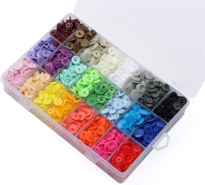 Set van 408 Drukknopen in 24 Kleuren met Opbergdoos - Perfect voor Kleding, Knutselen en DIY Projecten