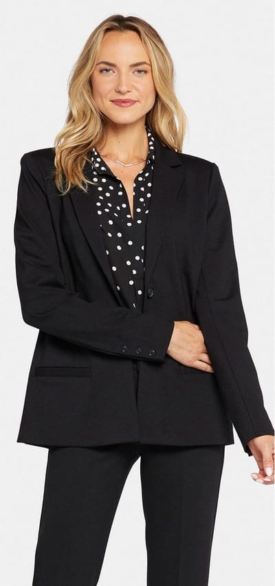Classic Blazer Jacket in Ponte Knit | Zwart