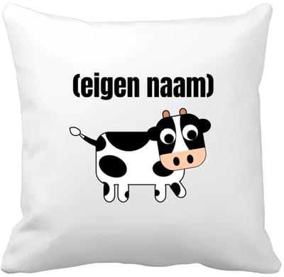 Akyol - kleine koe met eigen naam Kussen hoes - Koe - boeren/koeien liefhebbers - iemand die houdt van koeien - verjaardag - cadeau - kado - 40 bij 40 cm