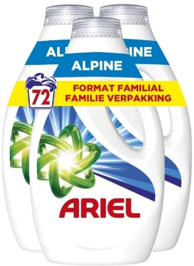Ariel Vloeibaar Wasmiddel Alpine 3X1080 ml (3X24 Wasbeurten)