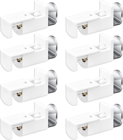 Set van 8 Klemsteunen voor Plisségordijnen, Metalen Bevestiging, Verstelbaar zonder Boren, Geschikt voor 5 mm - 20 mm, Ideaal voor Raamdecoratie