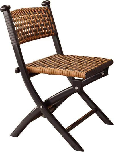 Rotan vouwstoel - Klapstoel - Buitenfeestjes organiseren - 440lb draagvermogen - 45x40x82 cm - Bruin