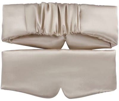 Slaapmasker - Oogmasker - Zijden Slaapmasker Voor Mannen en Vrouwen - Deep Sleep Mask - Eye Mask - Verduisterend - Beige