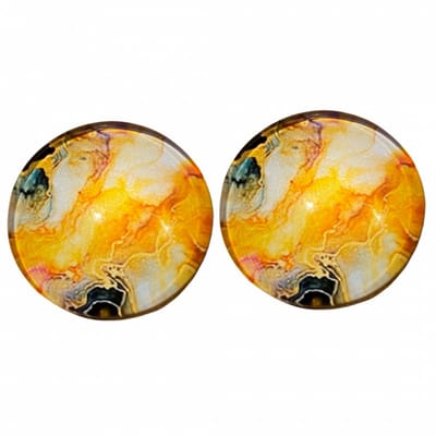 Clip oorbellen Happy yellow 2 cm geel