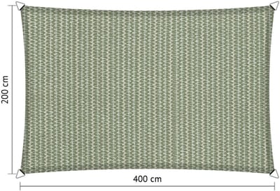 Shadow Comfort® Rechthoekige Schaduwdoek - UV Bestendig - Zonnedoek - 200 x 400 CM - Moonstone Green