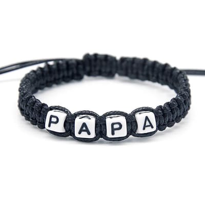 Heren Armband Papa - Zwart - Vaderdag Kados - Papa Cadeau Voor Mannen - Vaderdag