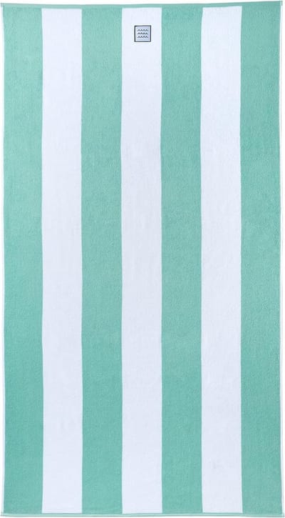 Strandhanddoek Soho, strandhanddoek, 100x180cm groot | mint wit gestreept | badhanddoek XXL 100% katoen, gecertificeerd. Duurzaam geproduceerd in Portugal (wit/mint)
