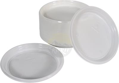 KURTT - 100 Plastic borden onverdeeld (stevig) - herbruikbare borden ( europese norm EN12875-1 gecertificeerd) reusable - ø 22cm