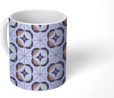 Mok - Koffiemok - Retro - Design - Geometrie - Mokken - 350 ML - Beker - Koffiemokken - Theemok