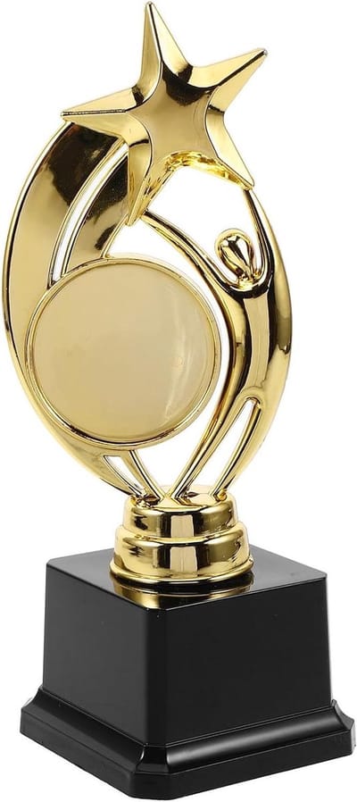 Prijstrofee - Kampioensbeker - Wedstrijd Belonen - Solide Voet - 23 cm - Goud