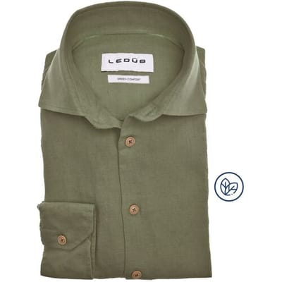 Ledûb Overhemd Natural Blend Comfort Midden Groen / male