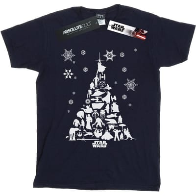 Star Wars Heren Kerstboom T-Shirt (Marineblauw)