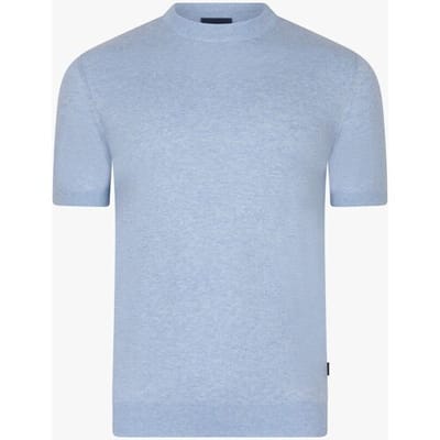 Cavallaro Napoli T-Shirt Cercolo Round Neck Organic Cotton Blend Mélange Licht Blauw Melange / male