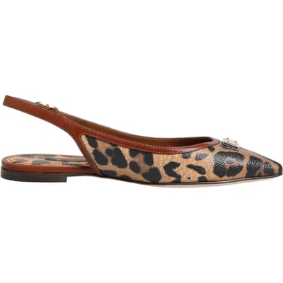 Dolce & Gabbana Bruine Luipaard Slingback Ballerina Sandalen Schoenen