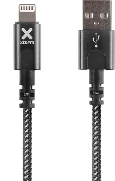Xtorm USB naar Lightning Kabel - 1 Meter - High-Speed Opladen - Extra stevige USB Kabels - Oplaadsnoer - Snellader geschikt voor iPhone/Apple - Zwart