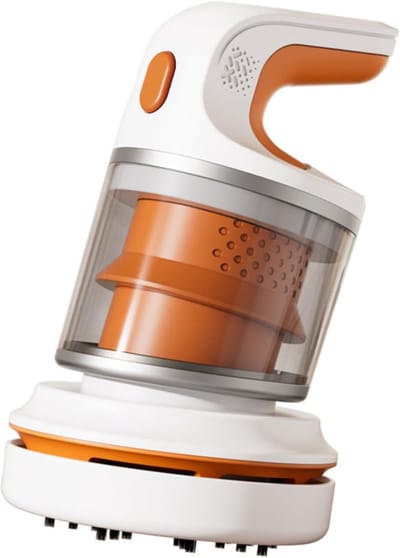 Mini stofzuiger - kleine stofzuiger - Bureaustofzuiger - handstofzuiger voor toetsenborden - Mini bureaustofzuiger - met nylon borstelkop - Geschikt voor toetsenborden/thuis/kantoor - Wit en oranje