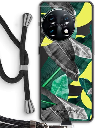 Case Company® - Hoesje met koord geschikt voor OnePlus 11 hoesje met Koord - Fantasie jungle - Telefoonhoesje met Zwart Koord - Bescherming aan alle Kanten en Over de Schermrand