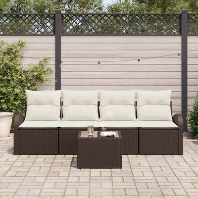 vidaXL - Tuinbank - Set - Bruin - 55 - x - 55 - x - 37 - cm - poly - rattan