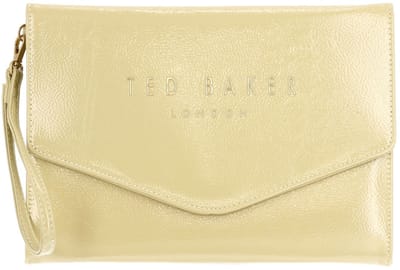 Ted Baker clutch polstasje Crinkie Crinkle Icon Pouch Yellow donkergeel