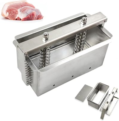 Vleespers Roestvrij Staal - Hamburger Vorm - Perfecte Hamburgers Maken - Zware Druk Mechanisme - 1kg - Zilverkleurig