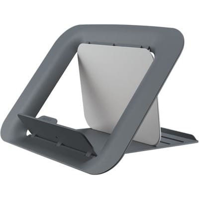 Leitz Ergo Cosy laptopstandaard, voor laptops van 13" tot 17", in hoogte verstelbaar, inklapbaar, B 312 x D 247 x H 50 mm, grijs