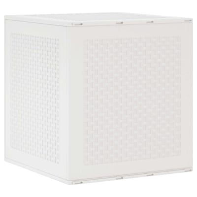 vidaXL - Opbergbox - met - opslag - Wit - 55 - x - 53 - x - 57 - cm - Polypropyleen