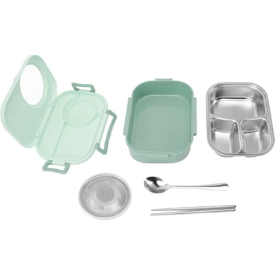 1450ml Bento Lunchbox RVS Compartiment Thermische Bento Box Dubbellaagse Bento Containers L