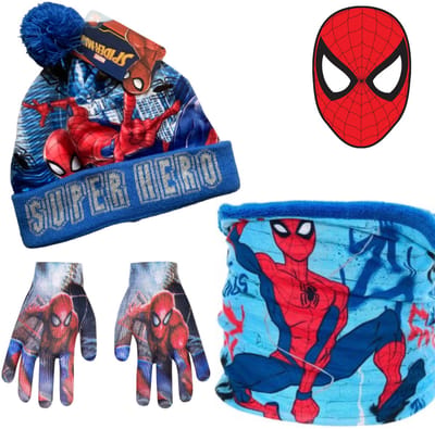 Marvel Spiderman Set - Muts + Colsjaal + Handschoenen - Maat 52 cm hoofdomtrek - ± 3-5 jaar
