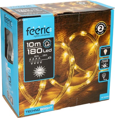 Set van 2x stuks lichtslang/slangverlichting - 10 m - 180 leds - warm wit