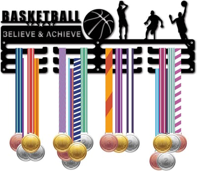 Basketbal Medaille Hanger - Metalen Medaillehouder voor Sport Decoratie - Ruimte voor Meer dan 60 Medailles - Ideaal voor Atleten