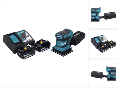 Makita DBO 480 RT accu-schuurmachine 18 V 112 x 102 mm + 2x accu 5,0 Ah + oplader