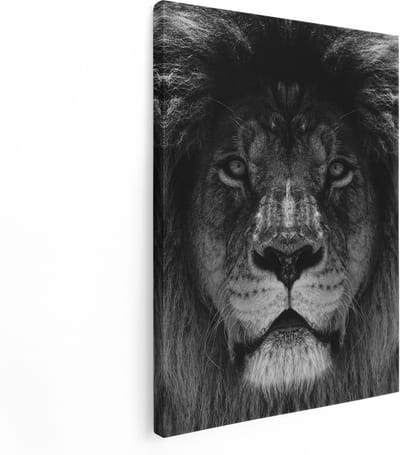 Artaza Canvas Schilderij Leeuwenkop - 30x40 cm - Klein - Muurdecoratie Dieren - Wanddecoratie Woonkamer - Kamer Accessoires