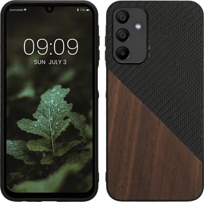 kwmobile hoesje geschikt voor Samsung Galaxy A15 5G - Backcover in donkerbruin / zwart -Smartphonehoesje - design