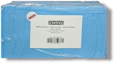 2WINS® Dental Towels – Patiënten Servetten – Papieren onderleggers Blauw - 125 stuks