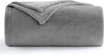 Zachte Fleece Deken - Grijze Plaid voor Bank en Reizen, 130 x 150 cm
