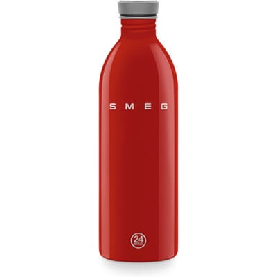 SMEG x 24Bottles WBF02RD Drinkfles - Waterfles - 1000 ml - RVS - Lekvrije Dop - BPA-vrij - Lichtgewicht Herbruikbare Fles - '50s Style - Rood