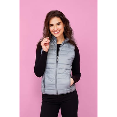 SOLS Vrouwen/dames Golfkussen Gewatteerde Waterafstotende Bodywarmer/Gilet (Metaalgrijs)