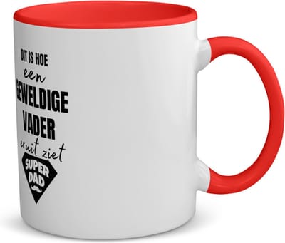 Akyol - dit is hoe een geweldige vader eruit ziet koffiemok - theemok - rood - Vader - papa - vaderdag - cadeau - verjaardag - kado - 350 ML inhoud