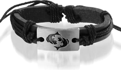Montebello Armband Vissen - PU Leer - Metaal - Horoscoop - Verstelbaar