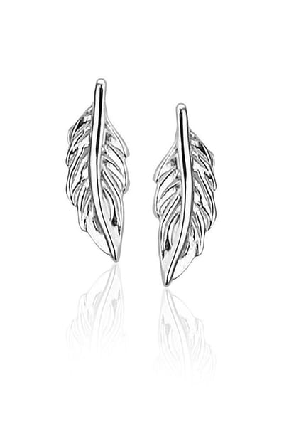 Montebello Oorbellen Salacca - 925 Zilver Gerhodineerd- Veer - 8x3mm