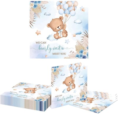 Dailygoods- Servetten 20 Stuks - Papieren Servetten - Geschenkservetten - Berenfeesten - Doopfeest - Babyparty - 33x33 cm - Feestservetten