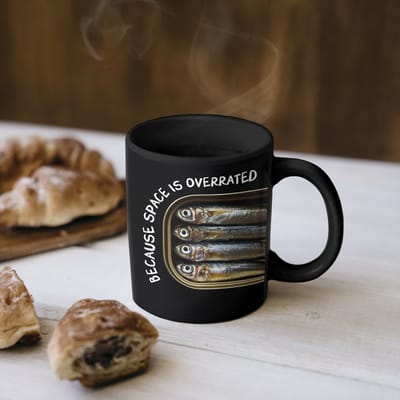 Magische Mok - Foto op Warmte Mokken - Koffiemok - Sardines - Tekst - Vis - Blik - Magic Mok - Beker - 350 ML - Theemok - Mok met Tekst
