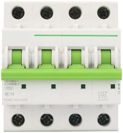 Tomc7-63 4P C-Type 6Ka Circuit Breaker met Lekstroombeveiliging (16A)