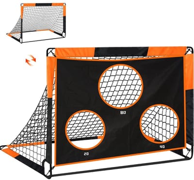 CRLYN® Rebounder Voetbal - Voetbaldoel - Bouncer Spullen - Zwart en Oranje