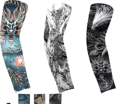Livano Tattoo Sleeve - Voor Volwassenen - Mouw - Tatoeage - Arm Warmer - Zonbescherming - UV Beschermend - 3 Stuks