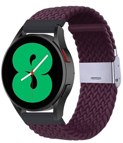 By Qubix - Braided nylon bandje - Donkerpaars - Geschikt voor Xiaomi Redmi Watch 5 Active / Redmi Watch 5 Lite
