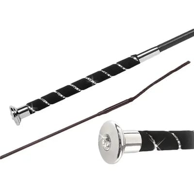 Fleck Premium 03040s Swarovski Dressuur Rijzweep Zwart 120 cm