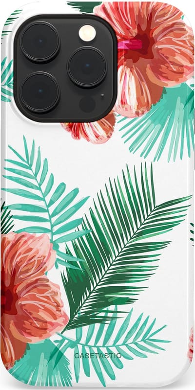 Casetastic Hoesje Geschikt voor Apple iPhone 14 Pro Magsafe - Stijlvolle Beschermende Duo-layer Case - Exotisch Roze Flora