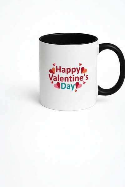 Valentijnsdag Mok 'Happy Valentine's Day' met Hartjes - Perfect Cadeau